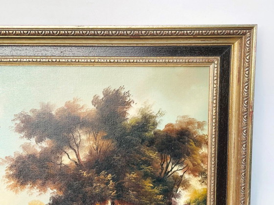 Image 1 of Schilderij: J. Peeters, ' Vlaamse molen in de 17e eeuw '