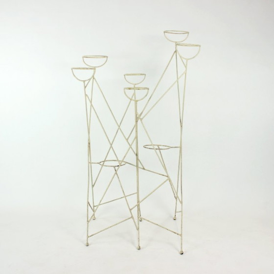 Image 1 of Large Mid Century Steel Plant Holder Stand, Czechoslovakia 1960s