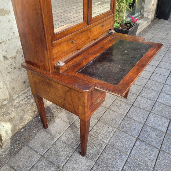 Image 1 of Bureau / Escritorio Bonheur du jour, caoba y cuero, Directorio, p. s. XIX - Francia