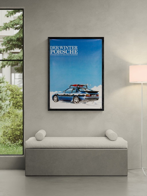 Porsche Der Winter Porsche – 1980 – Poster originale Porsche vintage – Arte automobilistica vintage – 102x76 (photo 2 of 8)