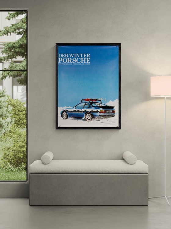Porsche Der Winter Porsche – 1980 – Poster originale Porsche vintage – Arte automobilistica vintage – 102x76 (photo 2 of 8)