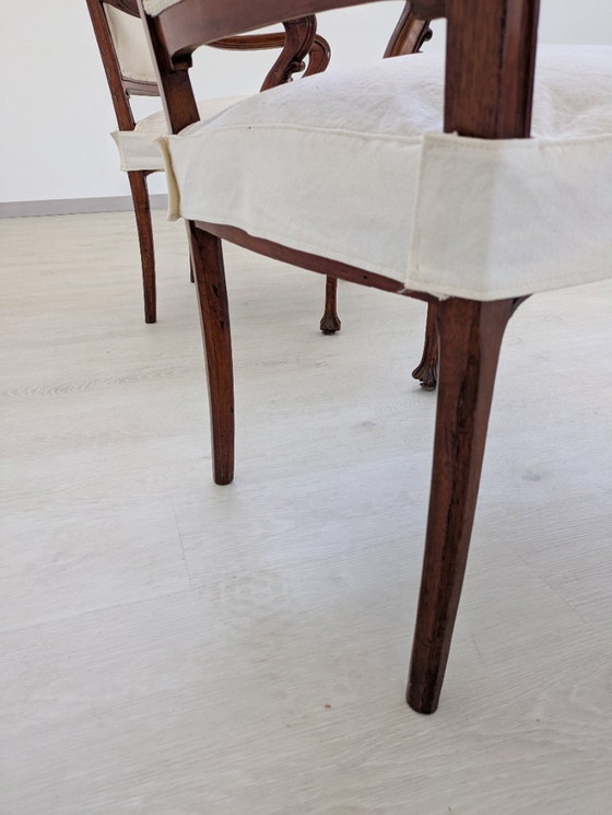 Image 1 of Art Nouveau - Sessel (2) - Holz, Stoff