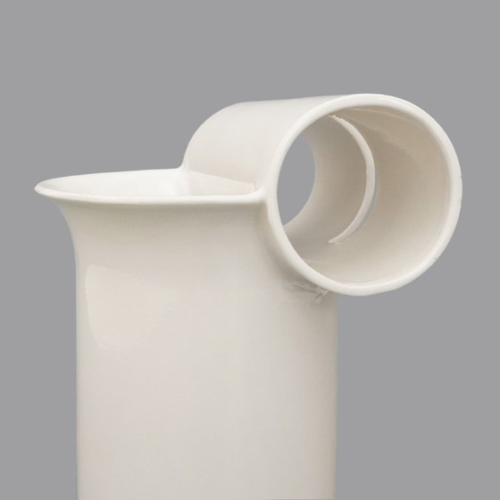 Image 1 of White ceramic vase by Enzo Bioli for Il Picchio, 1970s