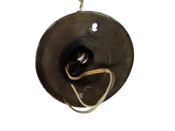 Image 1 of Lanterna - lampada a sospensione - vetro - metallo - rame - Scuola di Amsterdam - anni '50