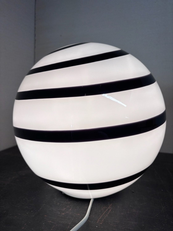 Vintage 'Zebra' Swirl Table Lamp Large Sphere Ø 30 cm – Wofi Leuchten, Glass (photo 10 of 11)