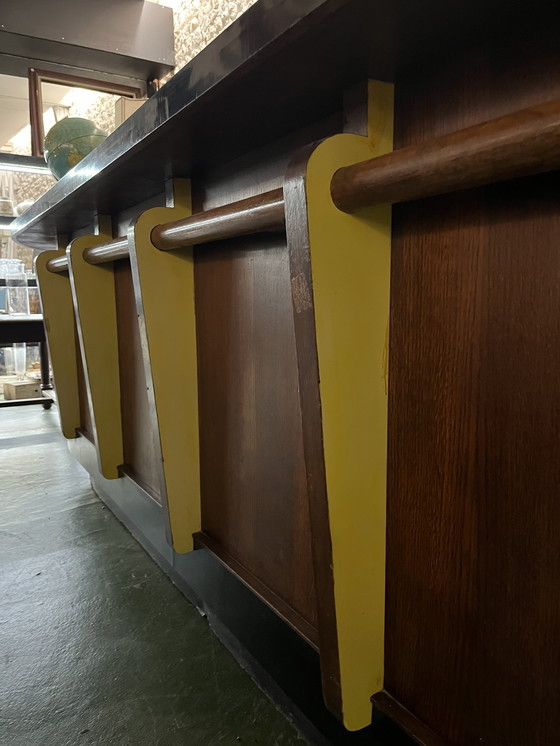 Image 1 of 1950s oak and Formica bar