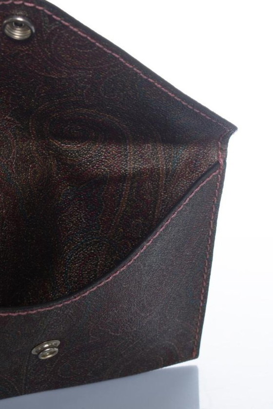 Image 1 of Etro Clutch aus Leder mit Paisley-Print