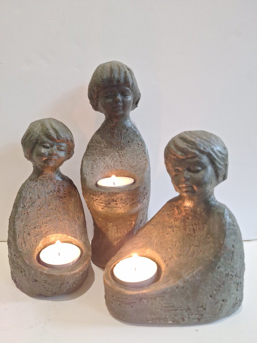 Gruppo scultoreo Portacandele Geert Kunen – kandelaars en kaarsen, Bronze, Ceramic