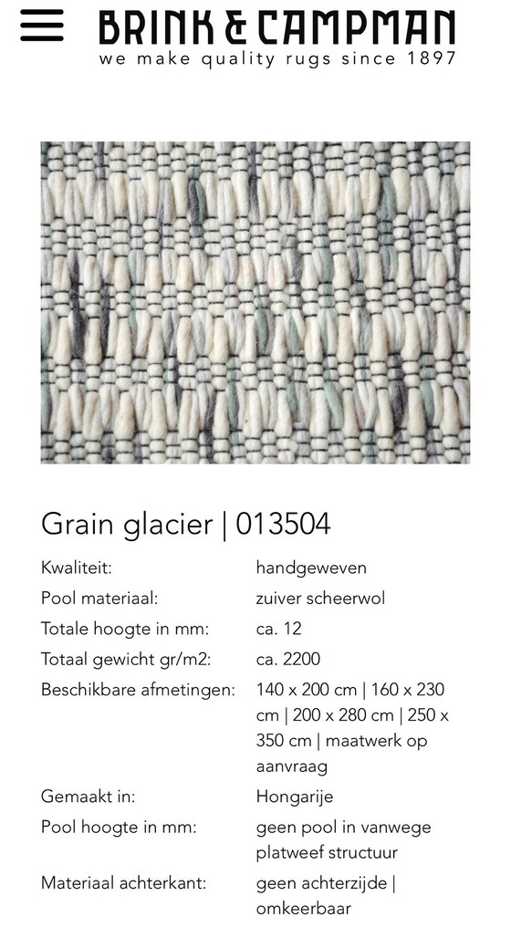 Brink en Campman Grain Rug Glacier 013504 – Brink & Campman, Rugs & carpets, Wool (photo 3 of 6)