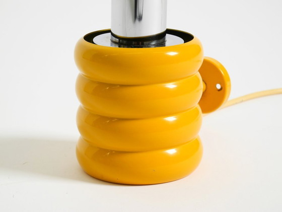Image 1 of Very rare original 1960s Space Age "Bulb" wall lamp by Ingo Maurer in yellow with a clear glass shade