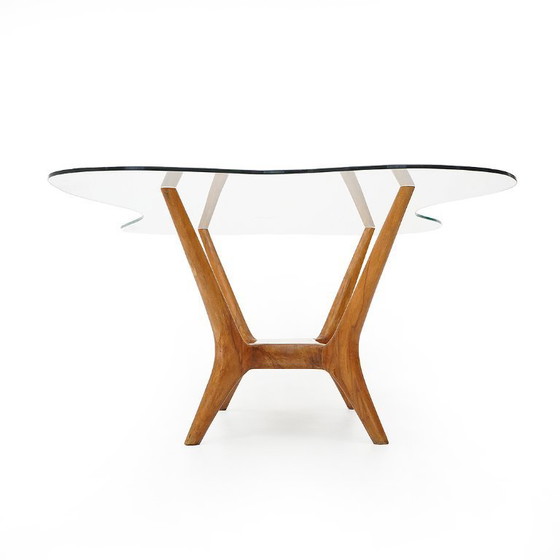 Image 1 of Italian Coffee Table in Wood and Glass, 1950s