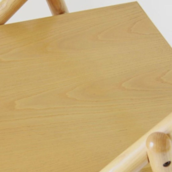 Image 1 of 1x Carrello bar vintage con struttura in legno massello e ruote, Italia anni '80