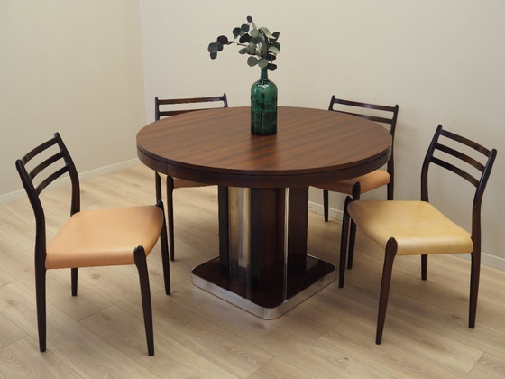 Image 1 of Tavolo rotondo in mogano, design italiano, anni '70, produzione: Italia