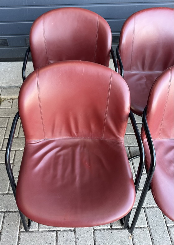 6x Gastone Rinaldi Design Sedie da pranzo – Gaston Rinaldi, Leather, Metal (photo 12 of 15)