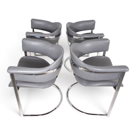 Set van 4 eetkamerstoelen van Vittorio Introini voor Mario Sabot, 1970 – Leather (photo 12 of 19)