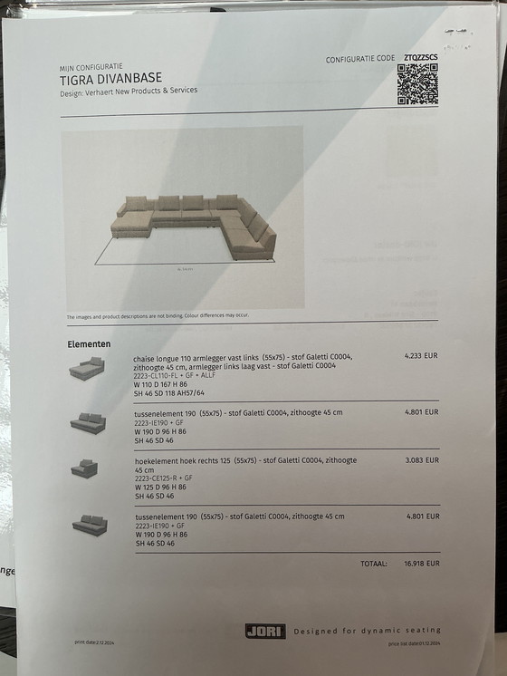 Image 1 of Jori Tigra Divanbase toonzaalopstelling