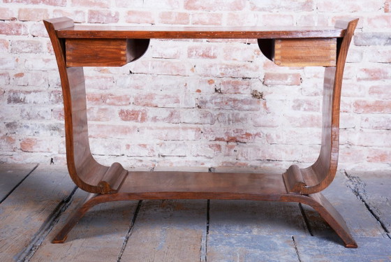 Restored Art Deco Side Table, Walnut, Revived Polish, France, 1920s – Metal, Wood (photo 12 of 15)