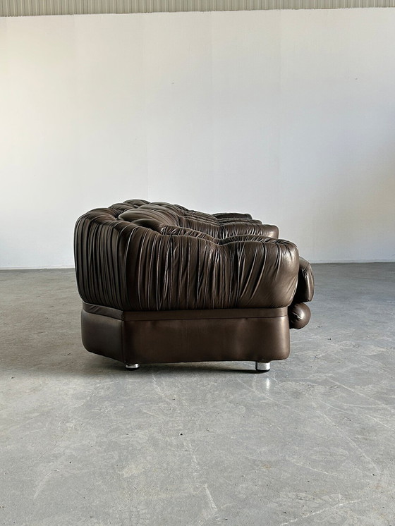 Image 1 of Vintage Three-Seater Sofa in Dark Brown Leather by Axel Di Pietrobon, 1970s Italy