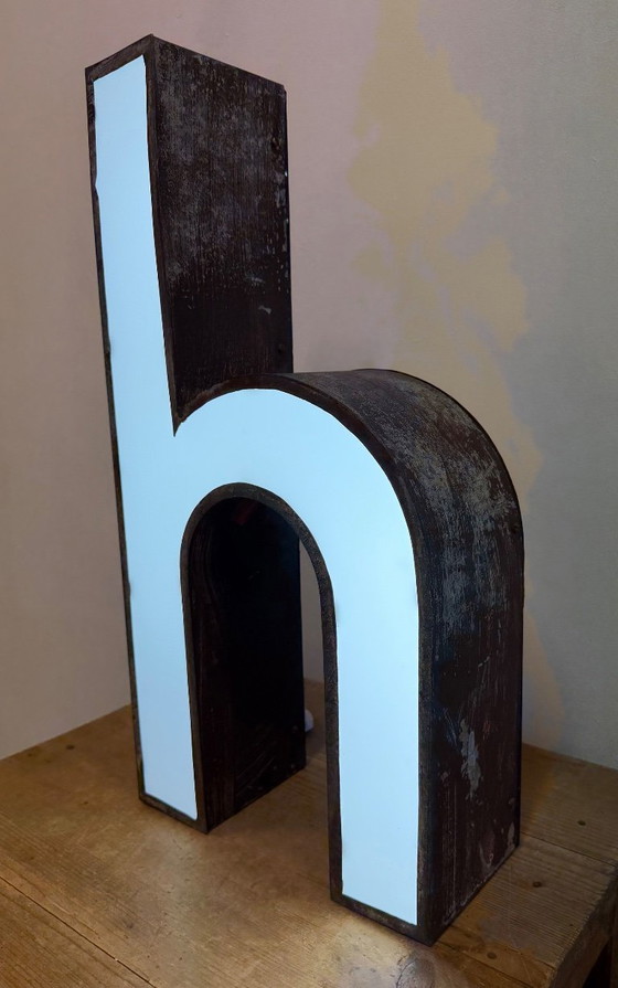 Image 1 of Vintage Illuminated Advertising Letter H , 1960s