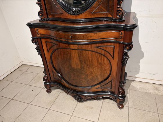 Image 1 of Willem III Mahagoni-Bonheur mit abgeschrägtem Spiegel