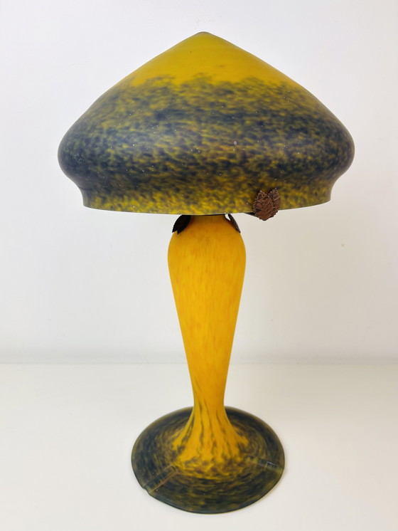 Image 1 of Lampada francese Art nouveau Mushroom pate de verre