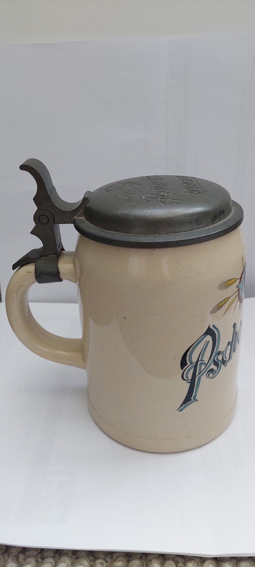Antique Westerwald Beer Mug Pschorr-Bräu Munich (0.4L) – decoratieve objecten, Stone (photo 2 of 15)