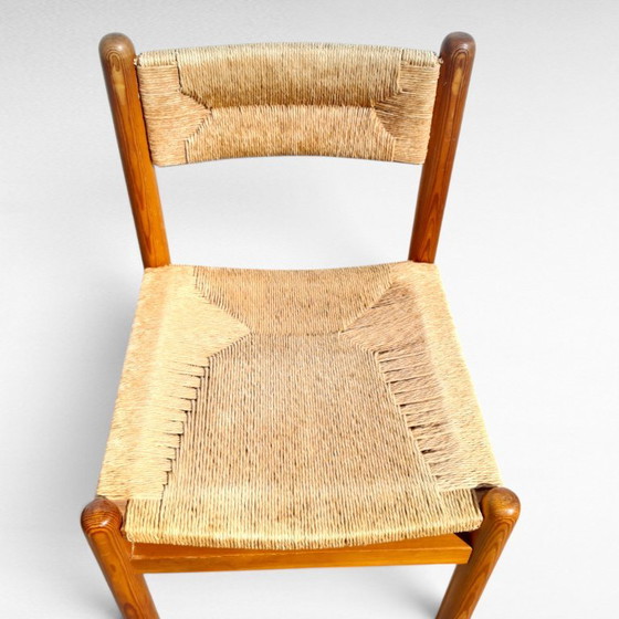 Paar Vintage Design Grenen En Biezen Stoelen, Jaren 70 – Eetkamerstoelen, Wicker (photo 11 of 18)