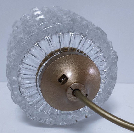 Image 1 of Semi-crystal pendant light with diamond pattern, 1960s style
