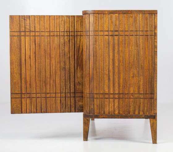Image 1 of Japandi dressoir | massief mangohout | latten front | 112cm