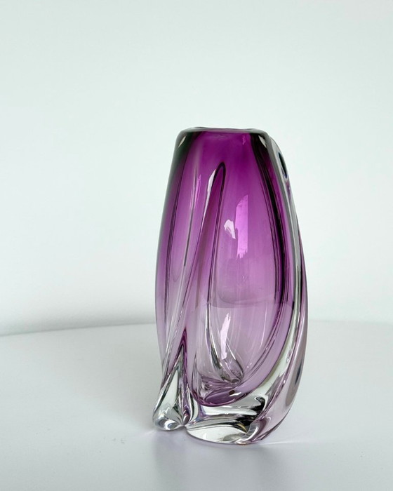 Image 1 of Val Saint Lambert “Milette” Crystal Vase by René Delvenne – Belgium, 1960s