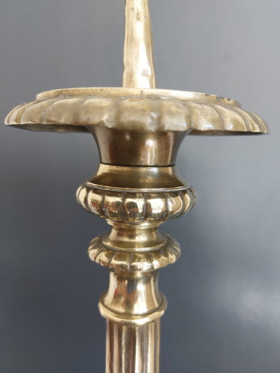 Image 1 of Candelabro da cappella in bronzo del XIX secolo