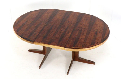 Round 1x extendable rosewood dining table vintage Danish