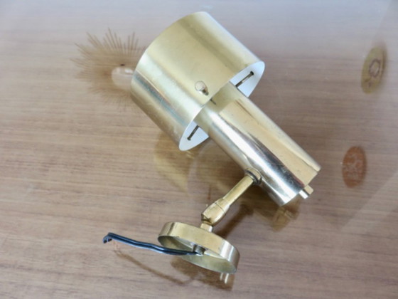 Image 1 of Dänische Wandleuchte aus massivem Messing von Jo Hammergorg, 1970er Jahre