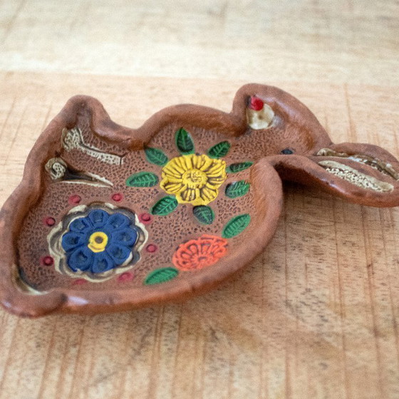 Image 1 of Bunte Keramikschale in Hasenform, signiert Ceramica Marquez