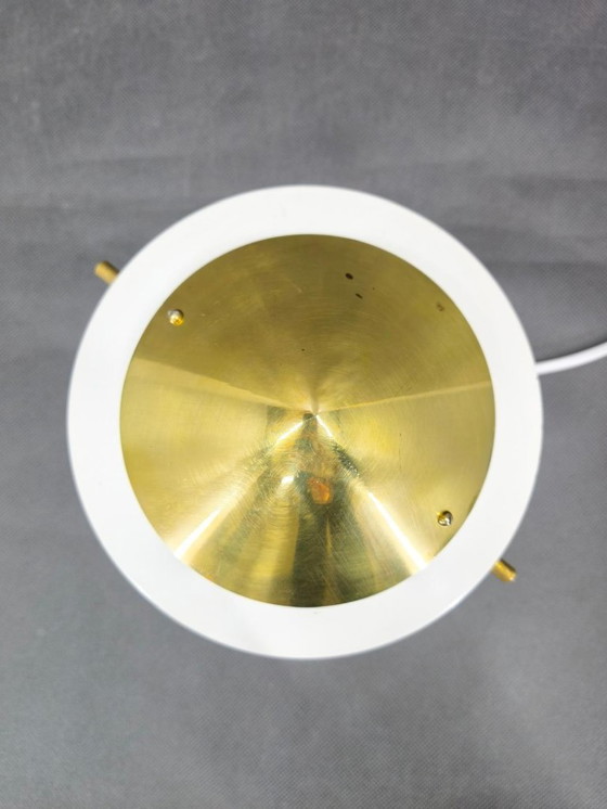 Image 1 of Zukov Czech Space Age Table Lamp, Brass and White Metal, 1970s