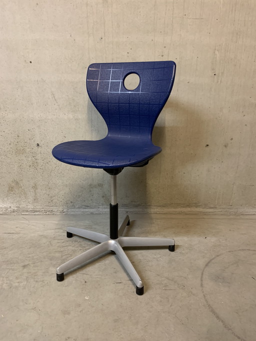 Office chair by Verner Panton for VS Möbel. Blue.