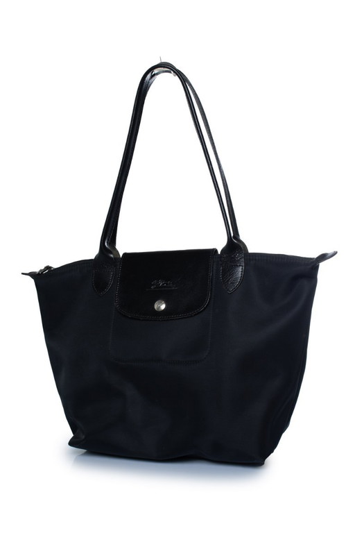 Longchamp, schwarze Depose Tote Mini-Tasche – tote tassen, Calfskin, Nylon