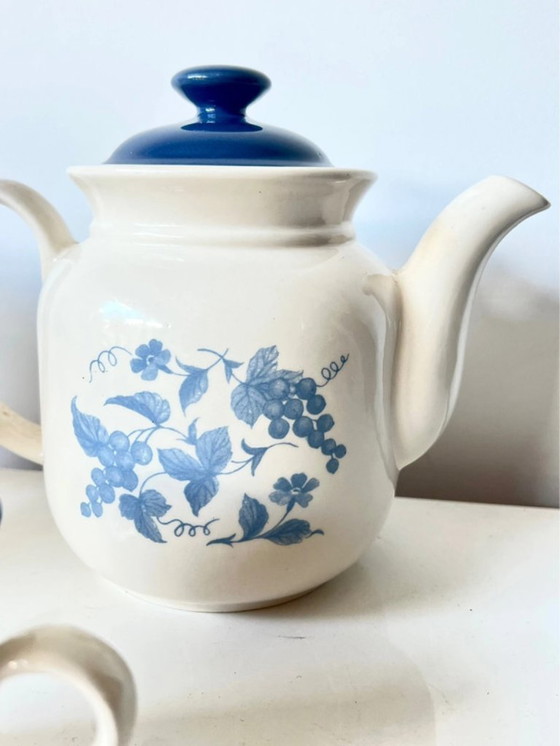 Image 1 of Servizio da caffè d'epoca Staffordshire Potteries - uva blu - anni '70