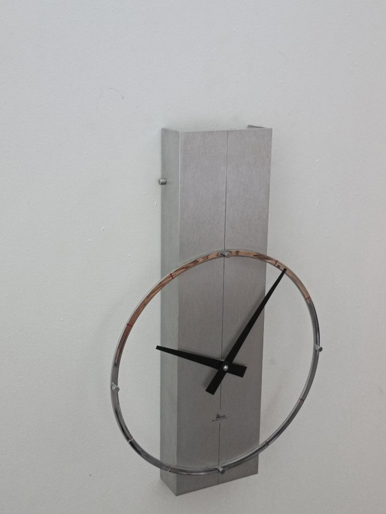 Micro Electric Design Klok van Microtecnica Jaren 70 – Wanddecoratie, Aluminium (photo 7 of 11)