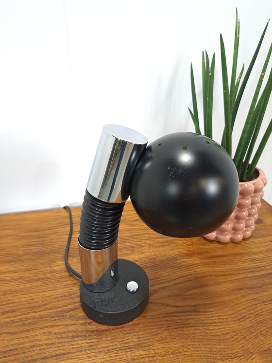 Image 1 of Design Lamp Hillenbrand Met Chroom En Zwarte Kap