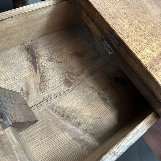 Image 1 of Table à abattant en noyer anglais - vers 1900