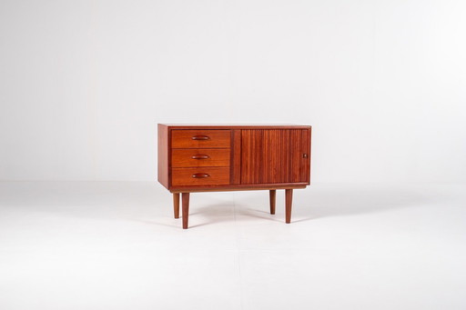 Danish Teak Sideboard with Tambour Door – Mid Century Modern, 1960s