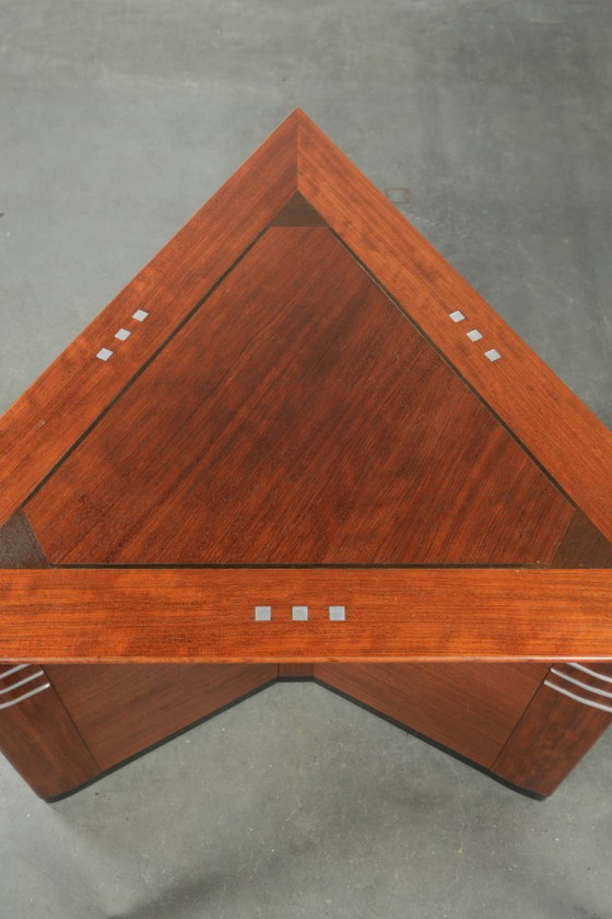 Image 1 of Luxury Art Deco design side/coffee table in a triangular shape by Schuitema