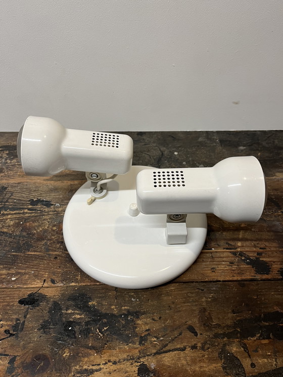 Image 1 of Vintage Witte Vrieland Plafond Lamp Met 2 Spots