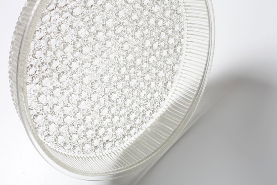 Image 1 of Große, antike Obstschale aus Pressglas / Seltenes, klares Glas-Mittelstück / Italien / 1970er Jahre