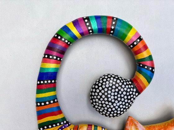 Image 1 of Cat figurine for the wall. Handcrafted by the artist.