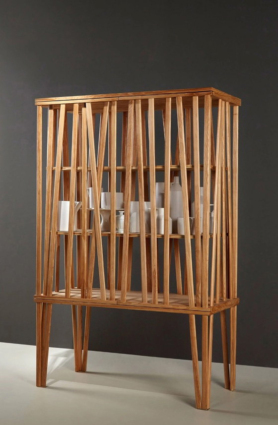 Exclusieve designvitrinekast van Porro “Mikado” met originele factuur – Wandkast, Wood (photo 5 of 7)