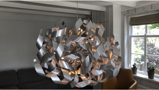 Moderne Design Hanglamp - Geborsteld Aluminium Eyecatcher