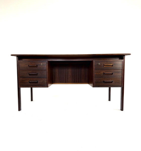 Image 1 of Scrivania danese indipendente vintage in palissandro, Willy Sigh '60