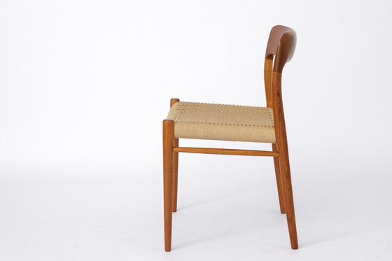 Image 1 of 1 of 12 Sedia Niels Otto Møller modello 75 in teak - Classico del design danese, anni '60, completamente restaurata